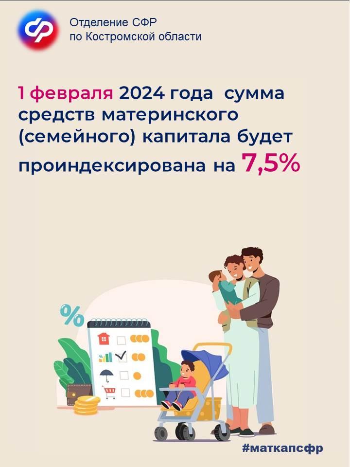 Семьи, не использовавшие материнский капитал, получат индексацию на 7,5%